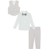 image:imageVan Heusen BabyBoys 4Piece Formal Dress Up Vest Set Vest Pants Collared Dress Shirt and TiePorcelain