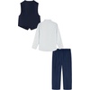 image:imageVan Heusen Boys 4piece Formal Suit Set Vest Pants Collared Dress Shirt and TieBlue Print