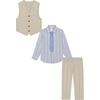 image:imageVan Heusen Boys 4piece Formal Suit Set Vest Pants Collared Dress Shirt and TieCement