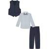 image:imageVan Heusen Boys 4piece Formal Suit Set Vest Pants Collared Dress Shirt and TieDark Blue