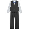 image:imageVan Heusen Boys 4piece Formal Suit Set Vest Pants Collared Dress Shirt and TieDark GreyBlue