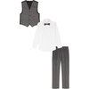 image:imageVan Heusen Boys 4piece Formal Suit Set Vest Pants Collared Dress Shirt and TieDark GreyBowtie