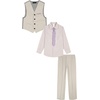 image:imageVan Heusen Boys 4piece Formal Suit Set Vest Pants Collared Dress Shirt and TieLight Grey