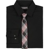 image:imageVan Heusen Boys Long Sleeve Collared Buttondown Dress Shirt and Tie SetBlackPlaid