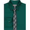 image:imageVan Heusen Boys Long Sleeve Collared Buttondown Dress Shirt and Tie SetDark GreenPlaid
