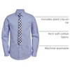 image:imageVan Heusen Boys Long Sleeve Collared Buttondown Dress Shirt and Tie SetMazarine Blue