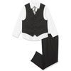 image:imageVan Heusen Boys 4piece Formal Suit Set Vest Pants Collared Dress Shirt and TieBlack  White