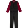 image:imageVan Heusen Boys 4piece Formal Suit Set Vest Pants Collared Dress Shirt and TieBlackLuster Stripe