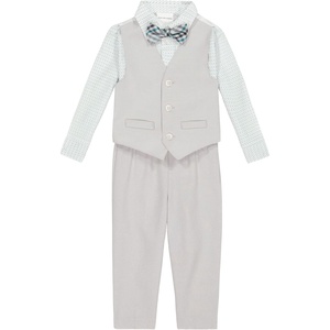 image:imageVan Heusen BabyBoys 4Piece Formal Dress Up Vest Set Vest Pants Collared Dress Shirt and TiePorcelain