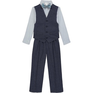 image:imageVan Heusen Boys 4piece Formal Suit Set Vest Pants Collared Dress Shirt and TieDark Blue