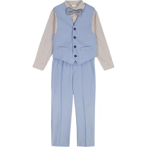 image:imageVan Heusen Boys 4piece Formal Suit Set Vest Pants Collared Dress Shirt and TieMedium Blue