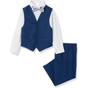 image:imageVan Heusen Boys Adaptive 4Piece Formal Dress Up Suit Vest Set Vest Pants Collared Dress Shirt and Bow Tie with Velcro Closure