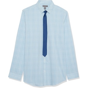 image:imageVan Heusen Boys Long Sleeve Collared Buttondown Dress Shirt and Tie SetAzure Blue
