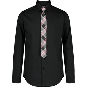 image:imageVan Heusen Boys Long Sleeve Collared Buttondown Dress Shirt and Tie SetBlackPlaid