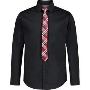 image:imageVan Heusen Boys Long Sleeve Collared Buttondown Dress Shirt and Tie SetBlackRed Plaid