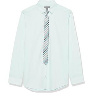 image:imageVan Heusen Boys Long Sleeve Collared Buttondown Dress Shirt and Tie SetBlue Glass