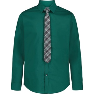 image:imageVan Heusen Boys Long Sleeve Collared Buttondown Dress Shirt and Tie SetDark GreenPlaid