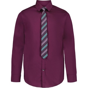 image:imageVan Heusen Boys Long Sleeve Collared Buttondown Dress Shirt and Tie SetDark PurpleStripe