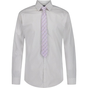 image:imageVan Heusen Boys Long Sleeve Collared Buttondown Dress Shirt and Tie SetMedium Purple Print