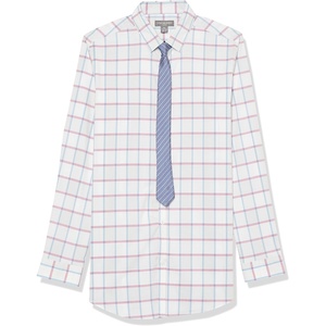 image:imageVan Heusen Boys Long Sleeve Collared Buttondown Dress Shirt and Tie SetRed Violet