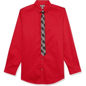 image:imageVan Heusen Boys Long Sleeve Collared Buttondown Dress Shirt and Tie SetRoasted Rouge