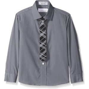 image:imageVan Heusen Boys Long Sleeve Collared Buttondown Dress Shirt and Tie SetSilverware