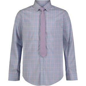 image:imageVan Heusen Boys Long Sleeve Collared Buttondown Dress Shirt and Tie SetViolet Plaid